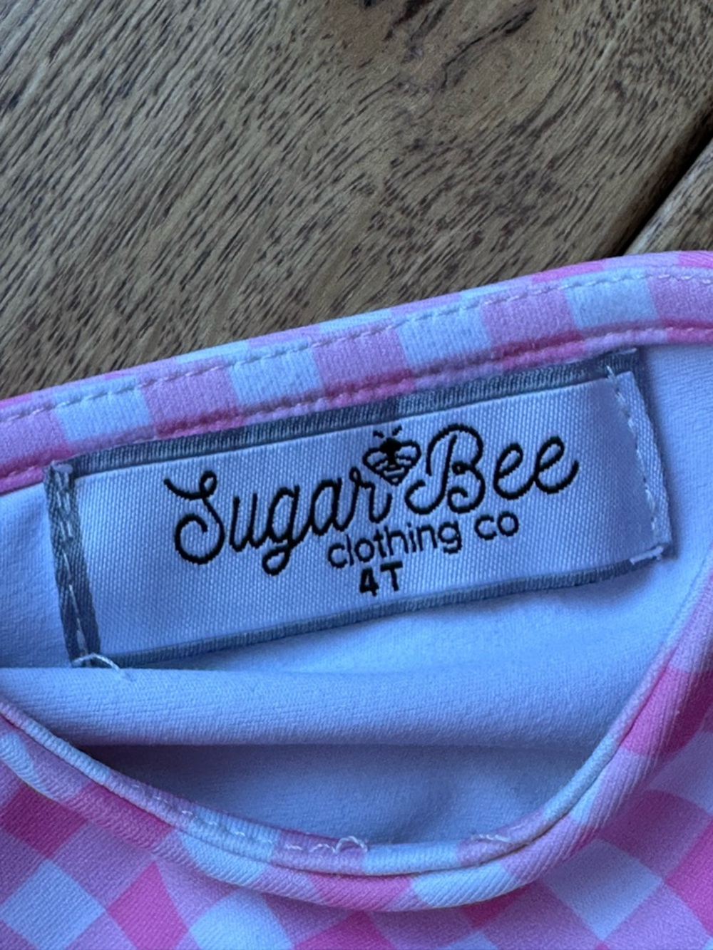 Sugar Bee Clothing Ruffle Tennis Dress Pink Gingham size 4T - Picture 4 of 10